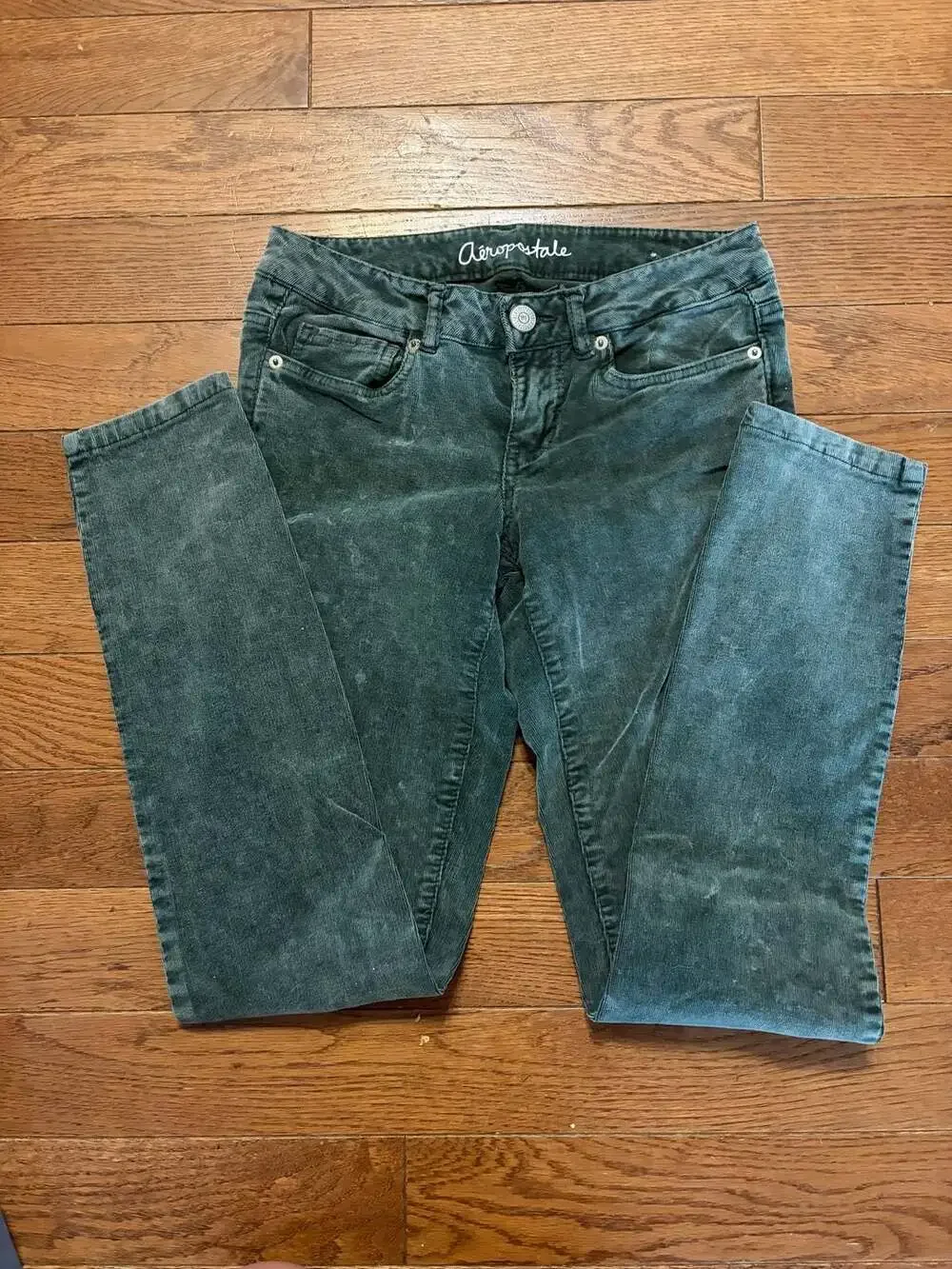 Aeropostale Lola Jegging - Olive Green Corduroy Skinny Pants - Size 2 Regular